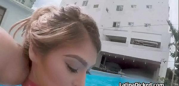  Cocking flashing Latina bikini girlfriend